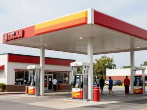 Parker's Kitchen gas station and Southern comfort food restaurant exterior