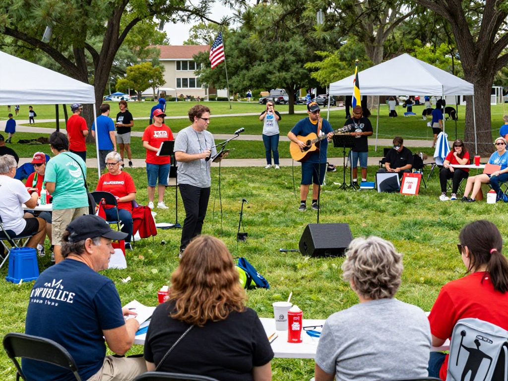 Crowd gathering at Pearl Friends Encore event for Meals on Wheels