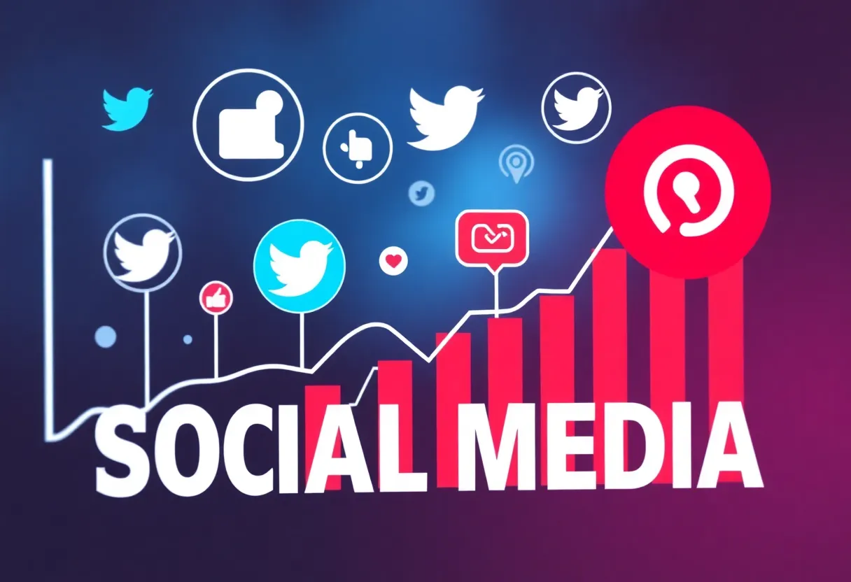 Graphical representation of social media trends impacting digital marketing