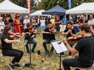 Sybarite5 performing at the Joye in Aiken festival.