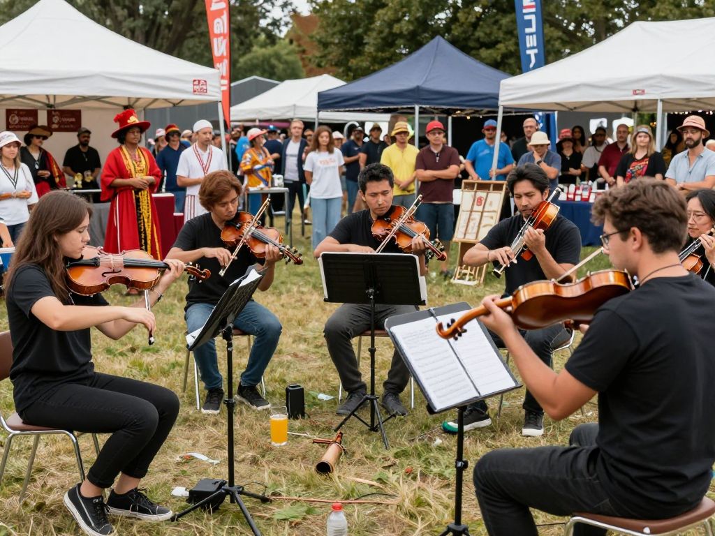 Sybarite5 performing at the Joye in Aiken festival.