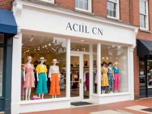 The American Honey Boutique storefront in Downtown Aiken showcasing affordable fashion.