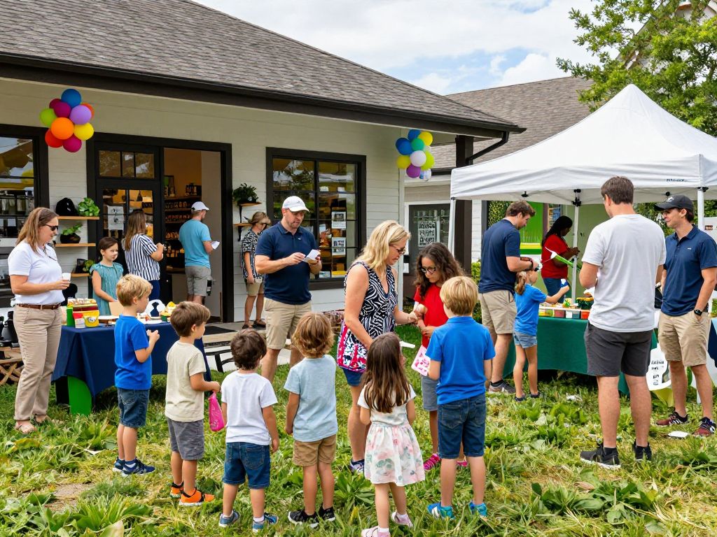 Celebration of Tractor Supply Company's new store opening in Aiken with families enjoying community events.