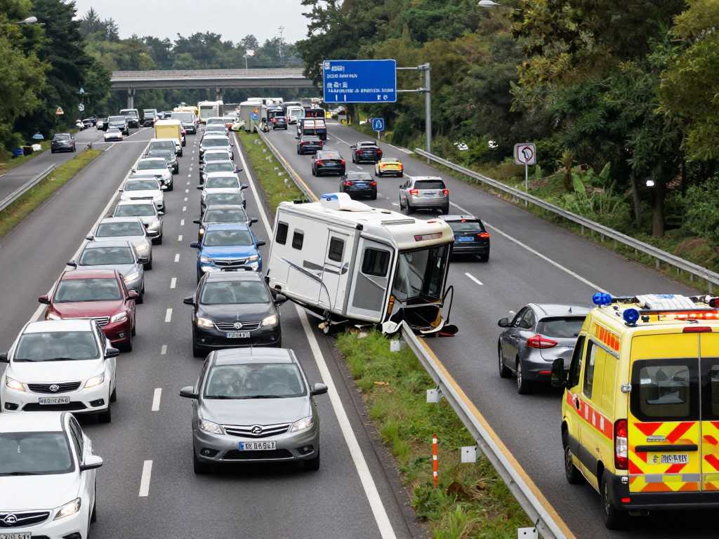 Traffic congestion on I-20 due to a mobile home incident.