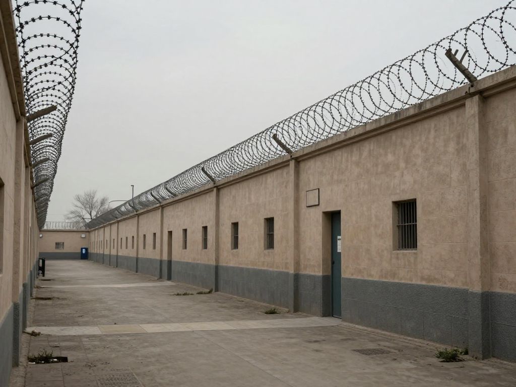High security walls of Washington State Prison