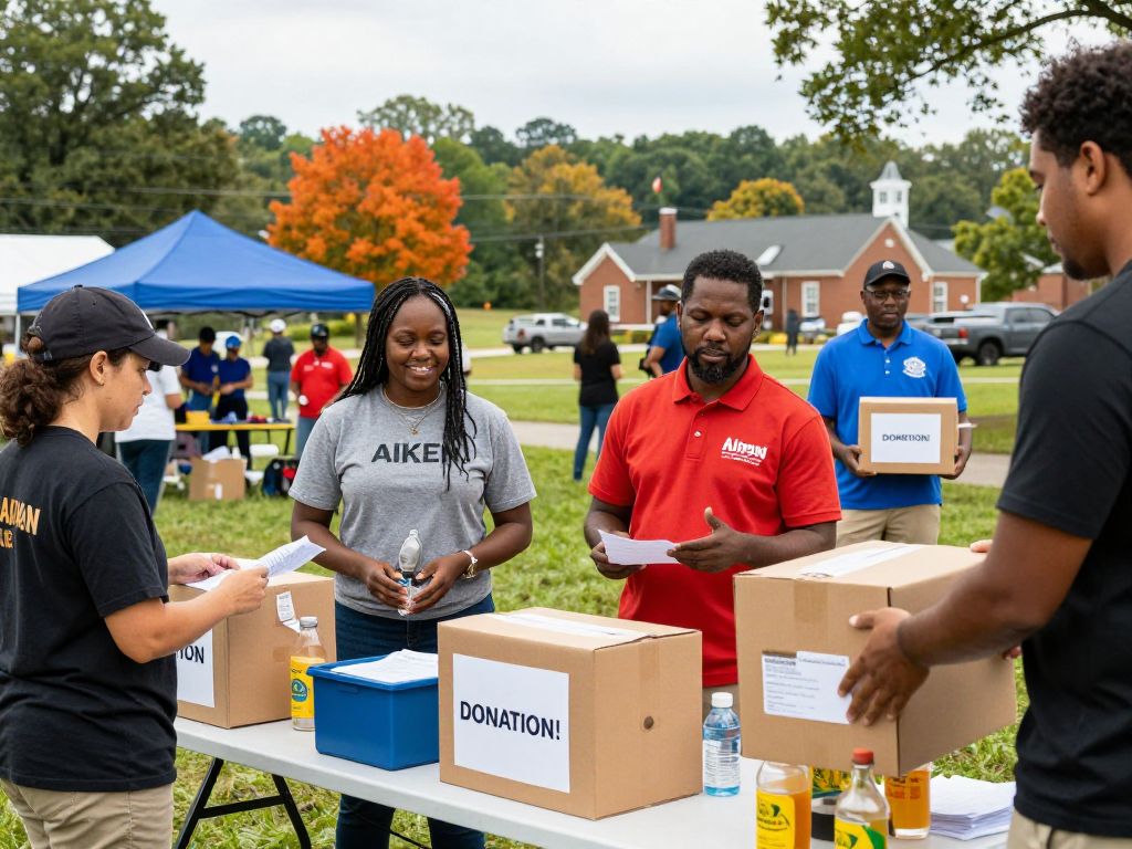 Residents of Aiken donating at a community event