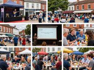 A collage representing various community events in Aiken, SC.