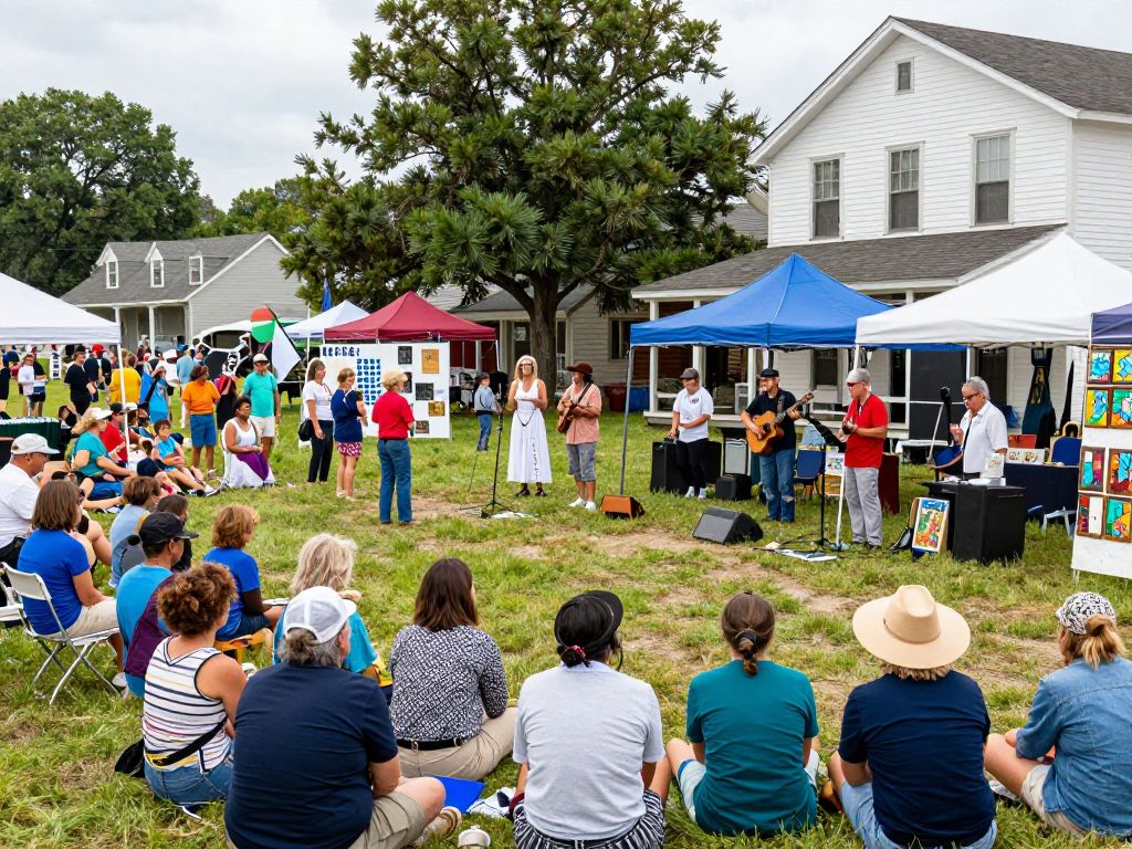 A gathering of Aiken community members celebrating local talent and heritage.