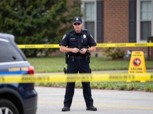 Law enforcement at a crime scene in Aiken County