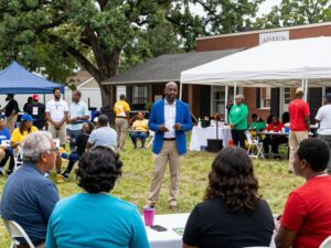 Local entrepreneurs networking at Aiken Chamber's First Friday Means Business event