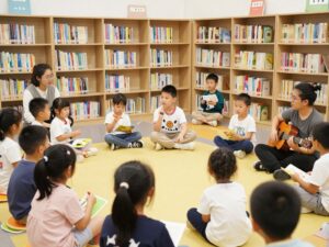 Children participating in a storytelling session at the Aiken County Library