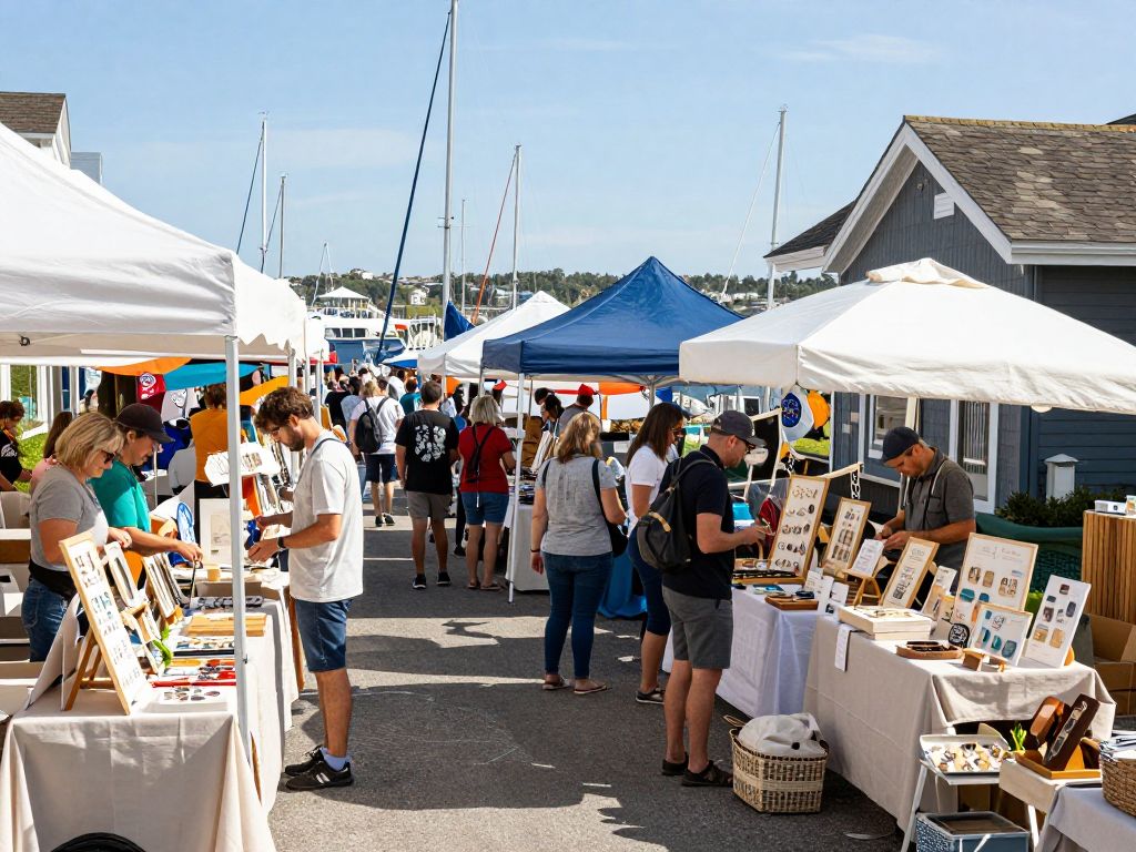 Community members shopping at the Aiken SC Valentine's market at Augusta Marina