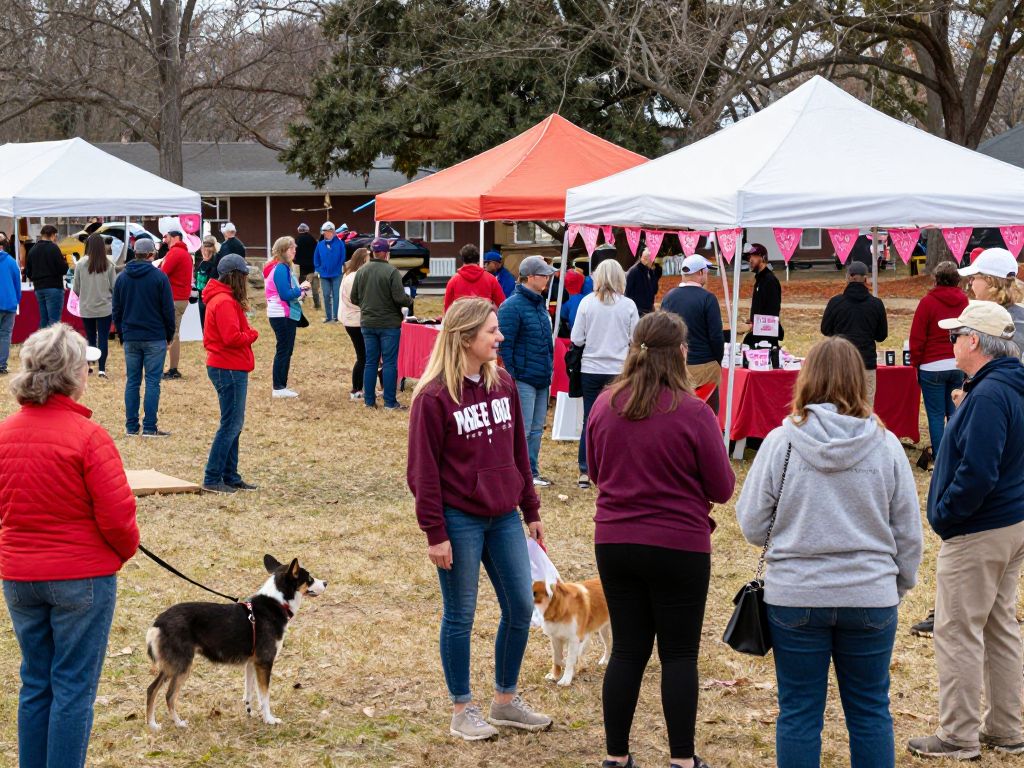 Community members engaging in Valentine's Day events in Aiken SC.