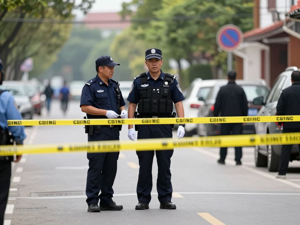 Police officer at a crime scene in Aiken