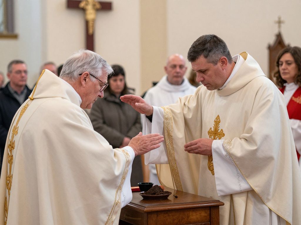 Worshippers at a church during Ash Wednesday in Aiken SC