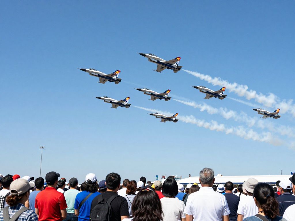 U.S. Air Force Thunderbirds performing aerial maneuvers