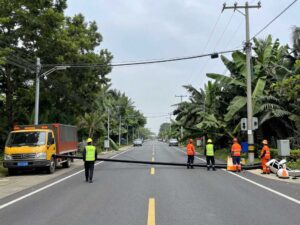 Scene of power lines down on Augusta Road in Aiken County