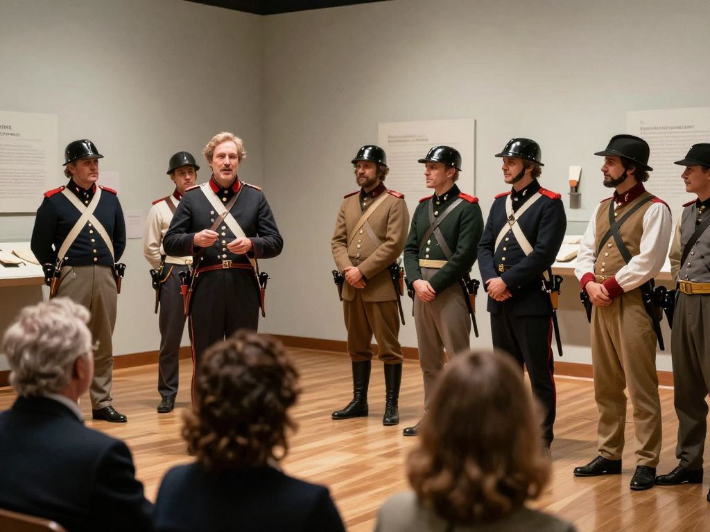 Historical reenactors presenting military life from the 1860s during the Battle of Aiken preview event.