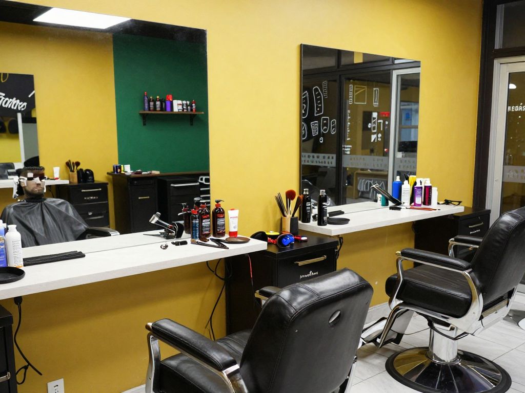 Interior of Blades and Banter, a male grooming establishment in Aiken County