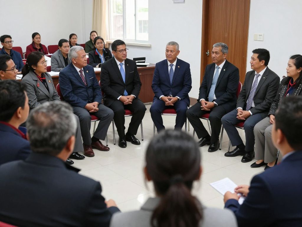 Community members discussing civic engagement with political leaders in Augusta