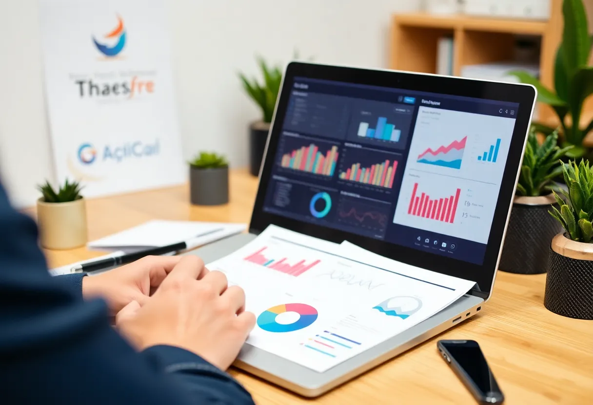 Marketer using data analytics for digital marketing strategy