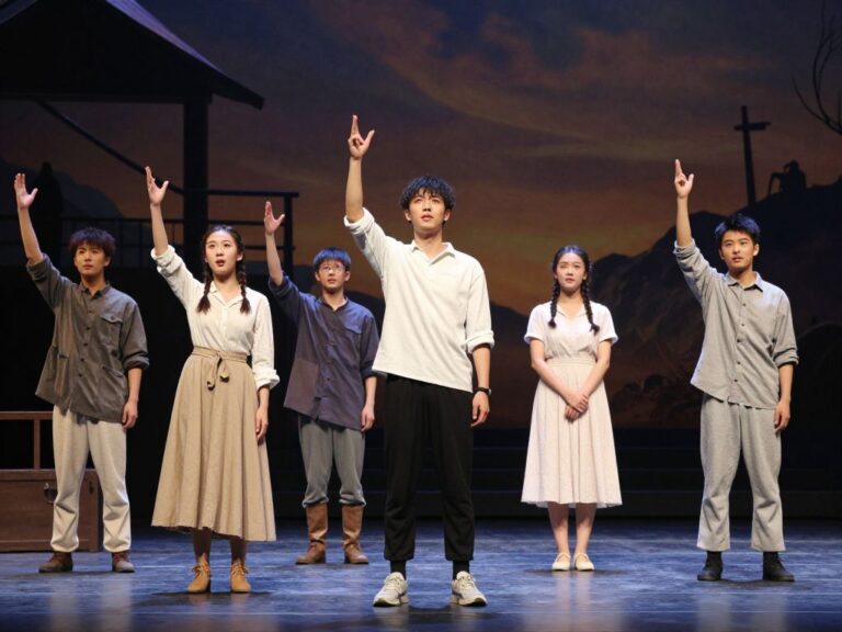 Young actors preparing for a performance of The Diary of Anne Frank