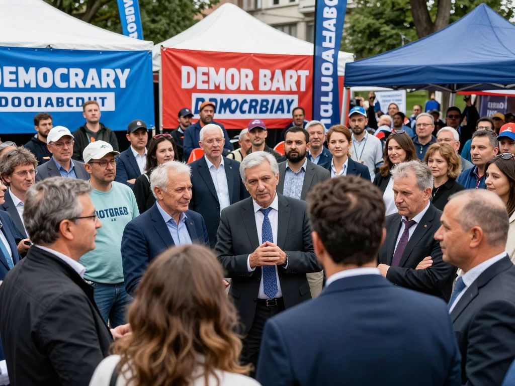 People gathering at a political rally in Georgia