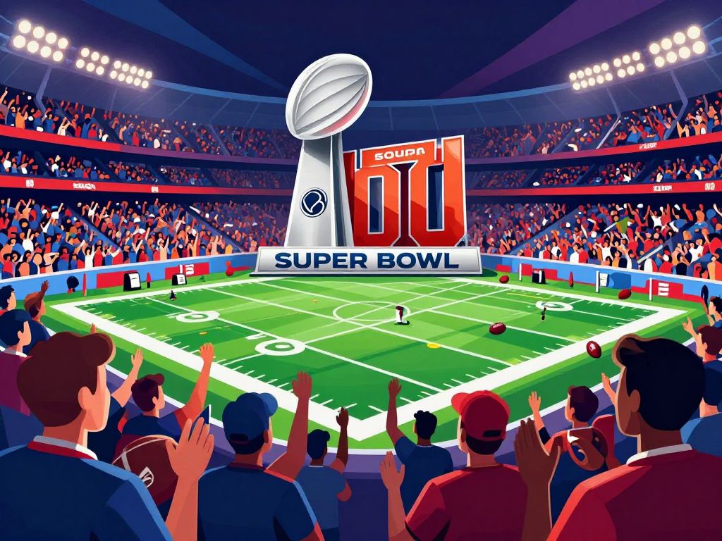 Illustration of excitement around sports betting in Georgia during the Super Bowl