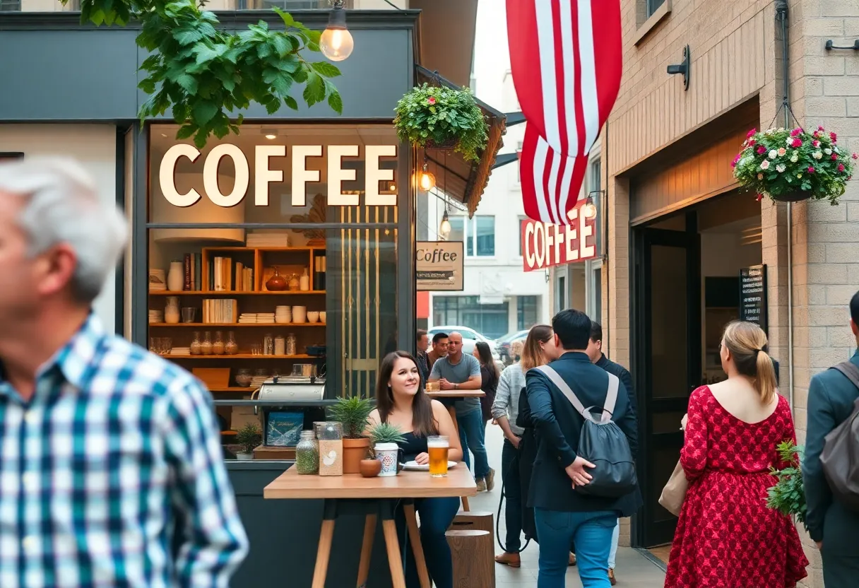 Local coffee shop with customers enjoying their time in a friendly environment.