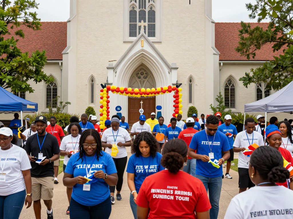 Community members participating in the Mission Impact Celebration at St. John's Methodist Church