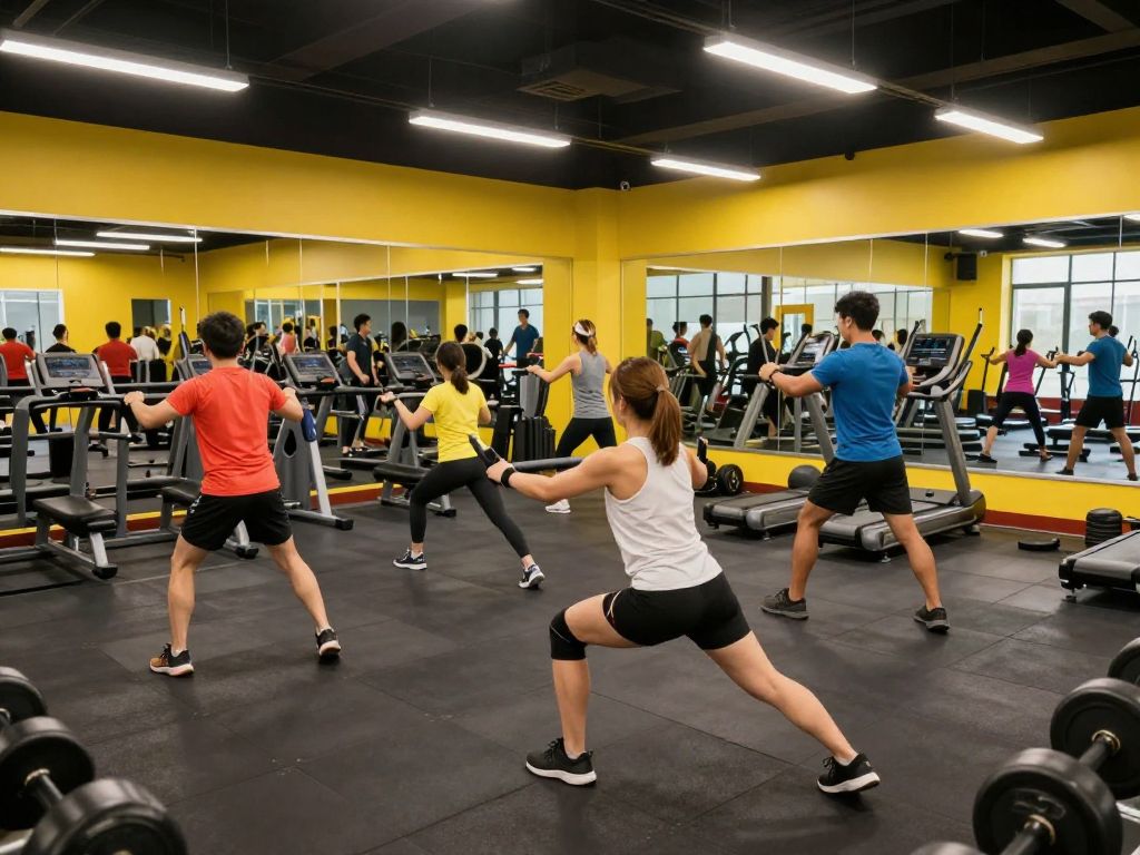 Interior of Orangetheory Aiken during grand re-opening with members working out
