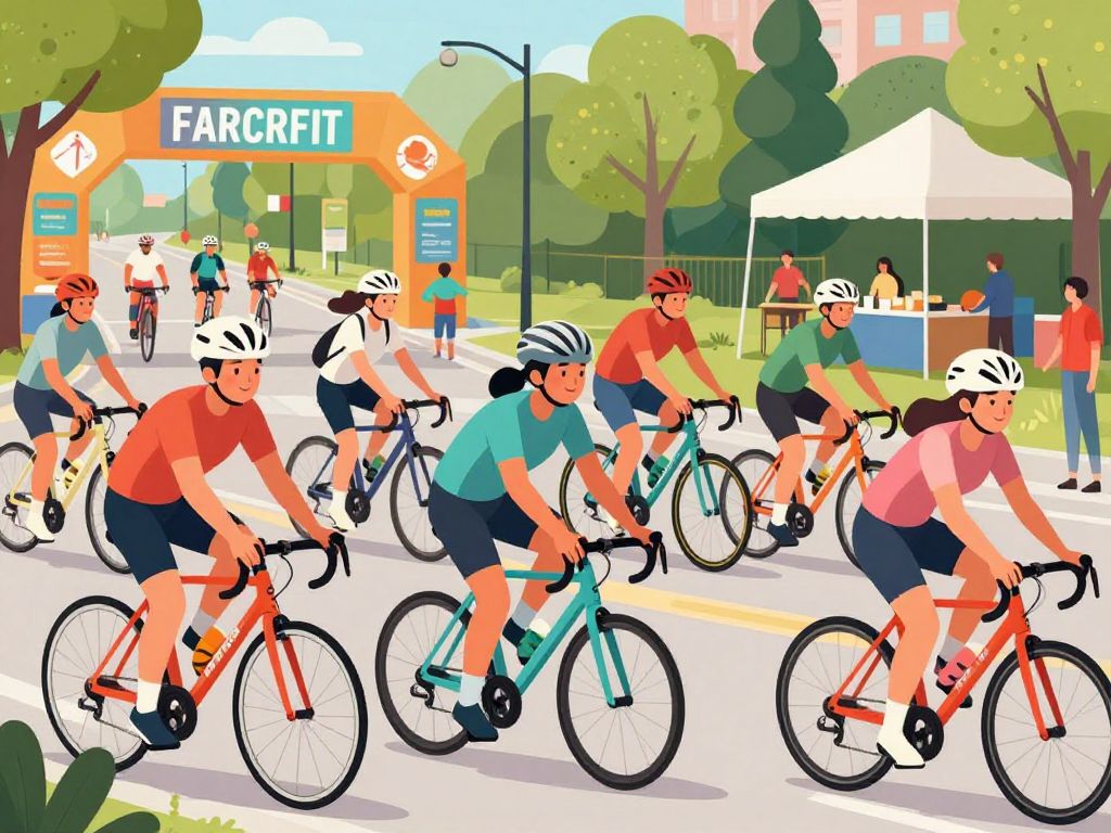 Community members at PACELINE fundraising cycling event