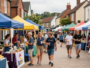 Vendors at the Peach Blossom Festival showcasing their products