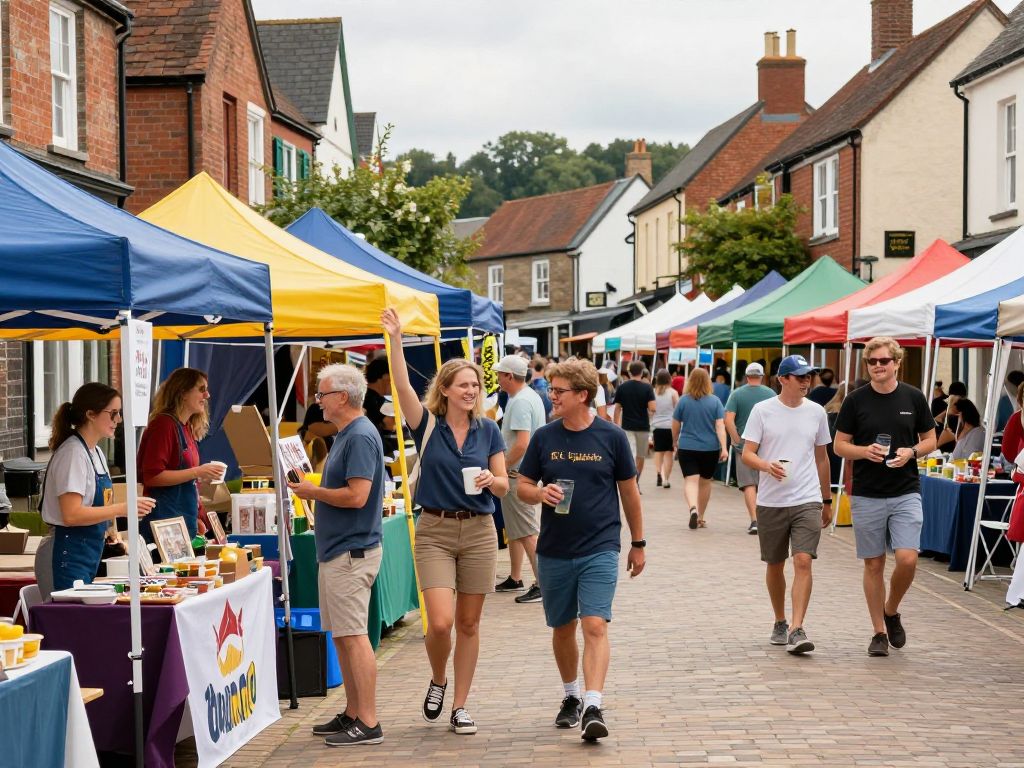 Vendors at the Peach Blossom Festival showcasing their products
