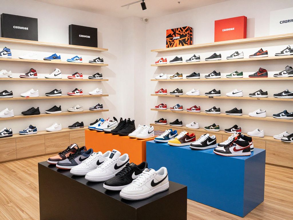Interior of The Retro Store 803 displaying collector sneakers