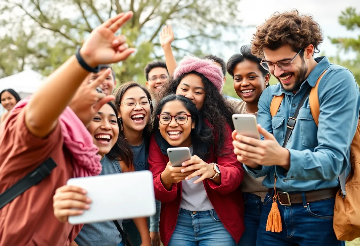 People participating in a social media challenge