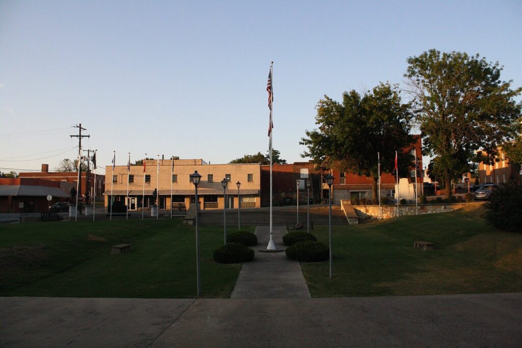County government building with flag