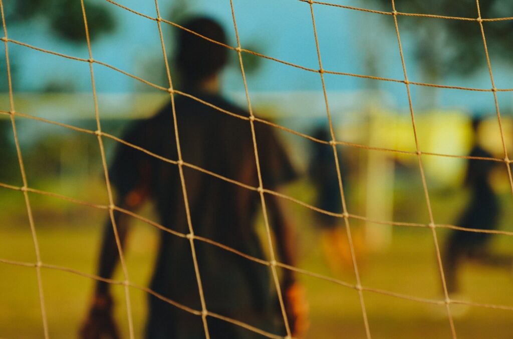 Soccer game in progress