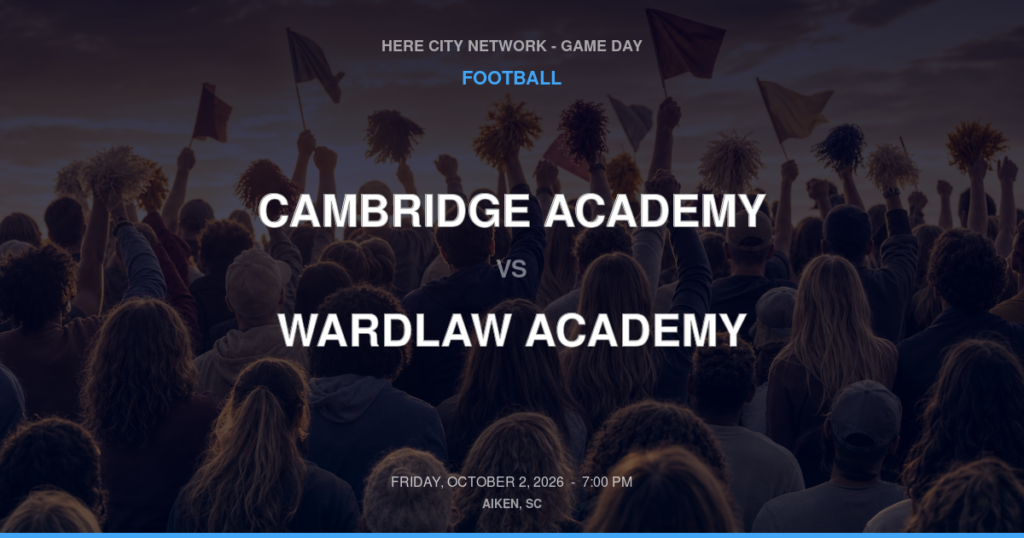 Cambridge Academy vs. Wardlaw Academy — Football Game Day — Johnston, SC — Oct 2, 2026
