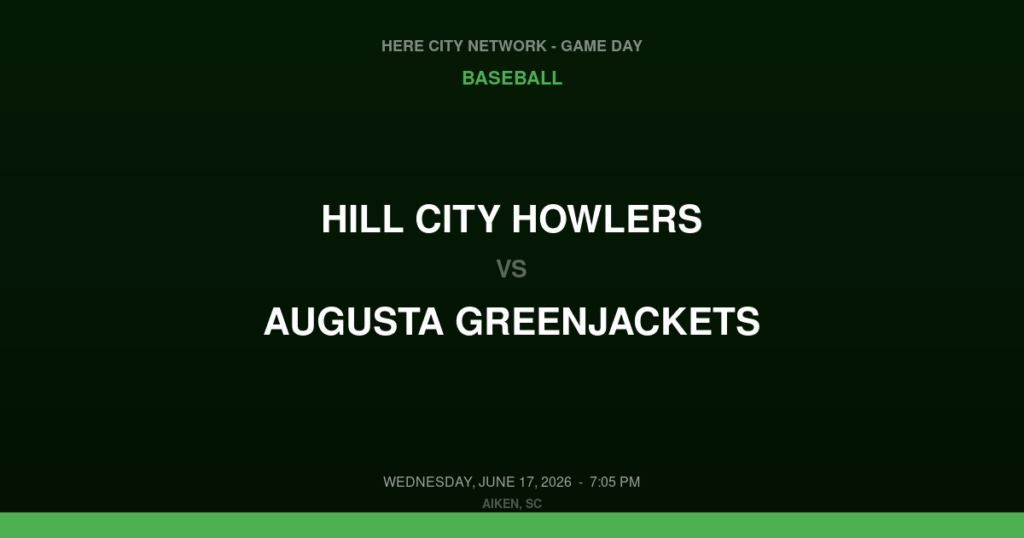 Hill City Howlers vs. Augusta GreenJackets — Baseball Game Day — Aiken, SC — Jun 17, 2026