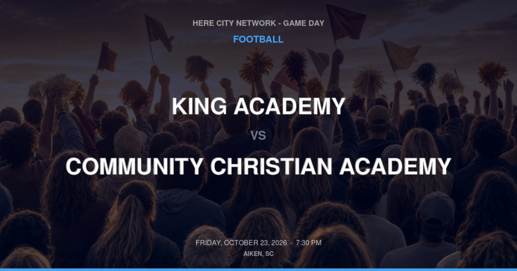 King Academy vs. Community Christian Academy — Football Game Day — Martinez, GA — Oct 23, 2026