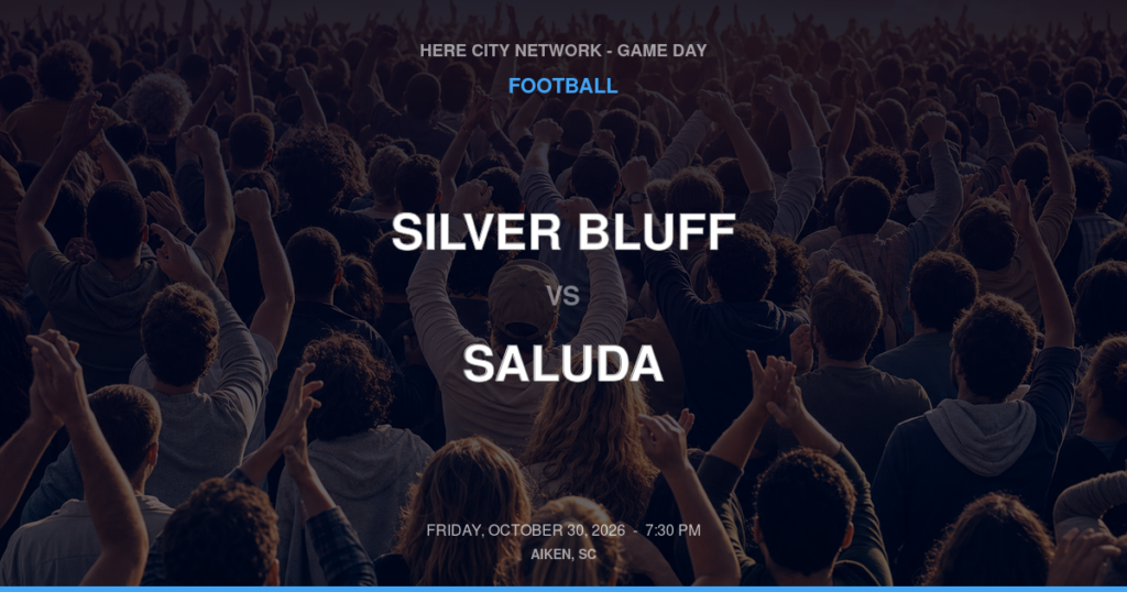 SILVER BLUFF vs SALUDA FOOTBALL game day graphic - Aiken, SC